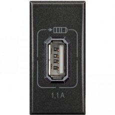 BTICINO HS4285C1  Axo USB-lader 1.1A 1 module  EAN: 8005543587171   Op bestelling, geen terugname