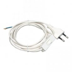 BAILEY 142034  140302095 Cable Euro plug&Sw 2M White  EAN: 8714681420348   Op bestelling, geen terugname