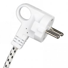 BAILEY 141400  Textile Cable 3C White/Black + Plug 3m  EAN: 8714681414002   Op bestelling, geen terugname