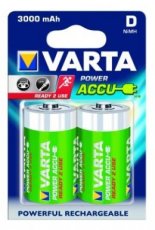 VARTA 56720.101.402  Batterij RECH.ACCU POWER D 3000mAh (2)  EAN: 4008496550777